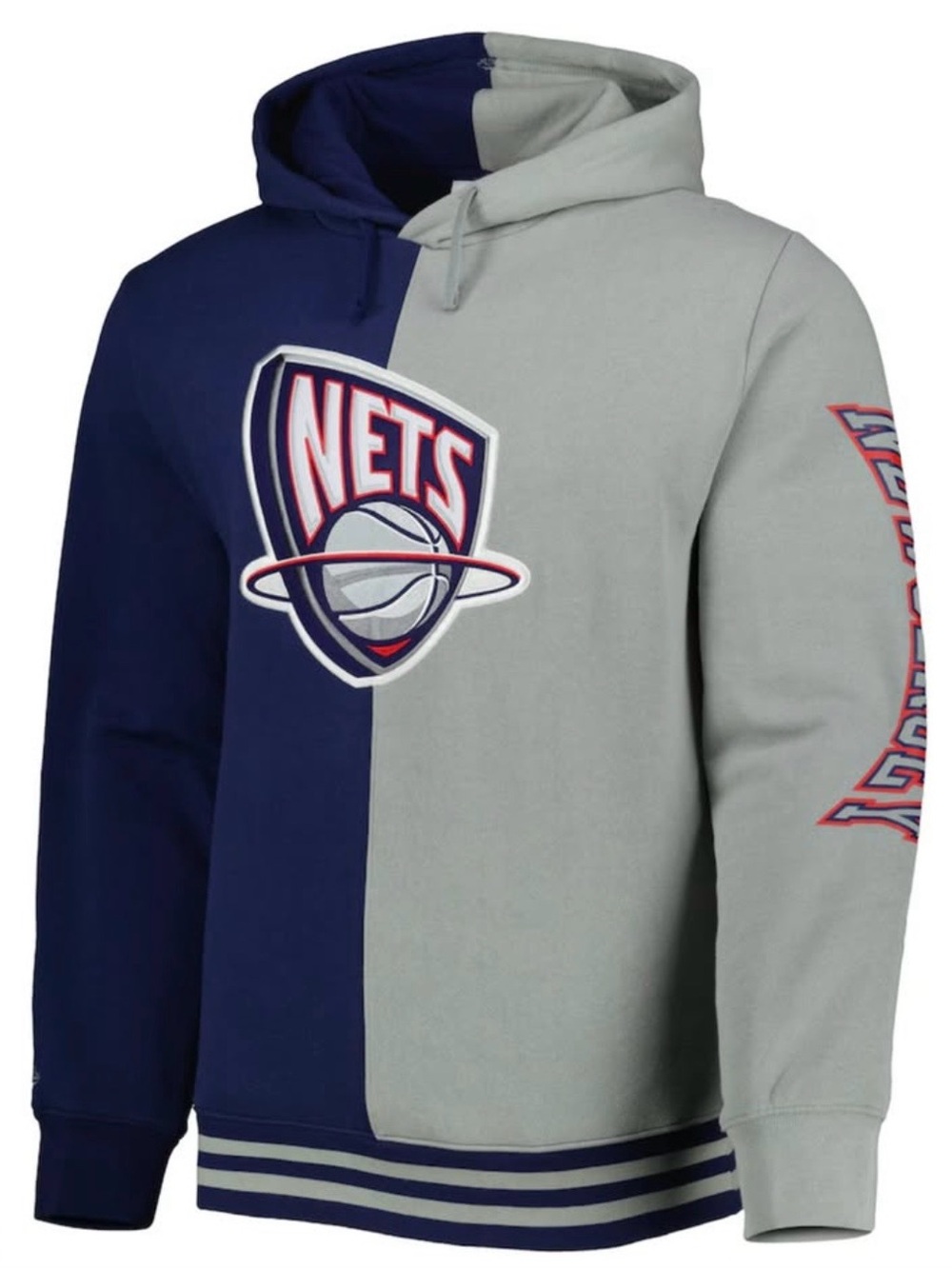 New Jersey Nets Mitchell & Ness Hardwood Classics Split PullOver Hoodie